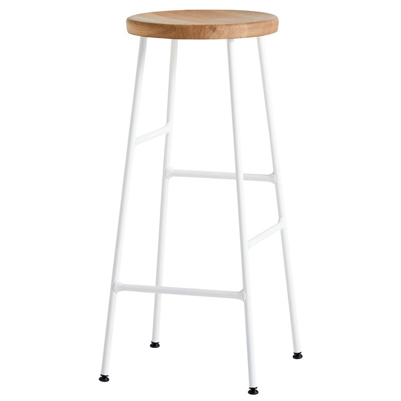 Modern Footrest Backless Barstool Matte Finish Oak Wood Coffee Shop Stool Wood White 1 Piece Clearhalo 'Bar Furniture' 'Bar Stools' 'bar_stools' 'furn' 'furn_bar_stools' 'Furniture' 'furniture_bar_stools' 'Kitchen & Dining Furniture' 4808102