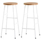 Modern Footrest Backless Barstool Matte Finish Oak Wood Coffee Shop Stool Wood White 2 Piece Set Clearhalo 'Bar Furniture' 'Bar Stools' 'bar_stools' 'furn' 'furn_bar_stools' 'Furniture' 'furniture_bar_stools' 'Kitchen & Dining Furniture' 4808104