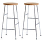 Modern Footrest Backless Barstool Matte Finish Oak Wood Coffee Shop Stool Wood Silver 2 Piece Set Clearhalo 'Bar Furniture' 'Bar Stools' 'bar_stools' 'furn' 'furn_bar_stools' 'Furniture' 'furniture_bar_stools' 'Kitchen & Dining Furniture' 4808109