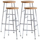 Modern Footrest Backless Barstool Matte Finish Oak Wood Coffee Shop Stool Wood Silver 4 Piece Set Clearhalo 'Bar Furniture' 'Bar Stools' 'bar_stools' 'furn' 'furn_bar_stools' 'Furniture' 'furniture_bar_stools' 'Kitchen & Dining Furniture' 4808110
