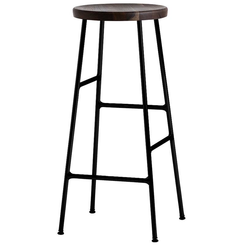 Modern Footrest Backless Barstool Matte Finish Oak Wood Coffee Shop Stool Dark Brown Black 1 Piece Clearhalo 'Bar Furniture' 'Bar Stools' 'bar_stools' 'furn' 'furn_bar_stools' 'Furniture' 'furniture_bar_stools' 'Kitchen & Dining Furniture' 4808111