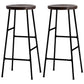 Modern Footrest Backless Barstool Matte Finish Oak Wood Coffee Shop Stool Dark Brown Black 2 Piece Set Clearhalo 'Bar Furniture' 'Bar Stools' 'bar_stools' 'furn' 'furn_bar_stools' 'Furniture' 'furniture_bar_stools' 'Kitchen & Dining Furniture' 4808112