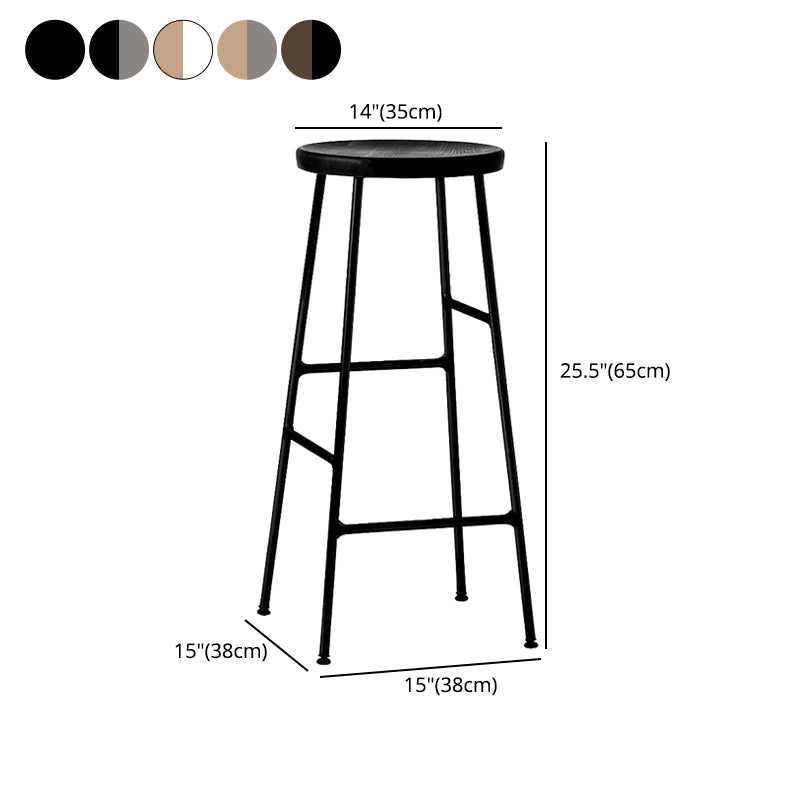 Modern Footrest Backless Barstool Matte Finish Oak Wood Coffee Shop Stool Clearhalo 'Bar Furniture' 'Bar Stools' 'bar_stools' 'furn' 'furn_bar_stools' 'Furniture' 'furniture_bar_stools' 'Kitchen & Dining Furniture' 4808114