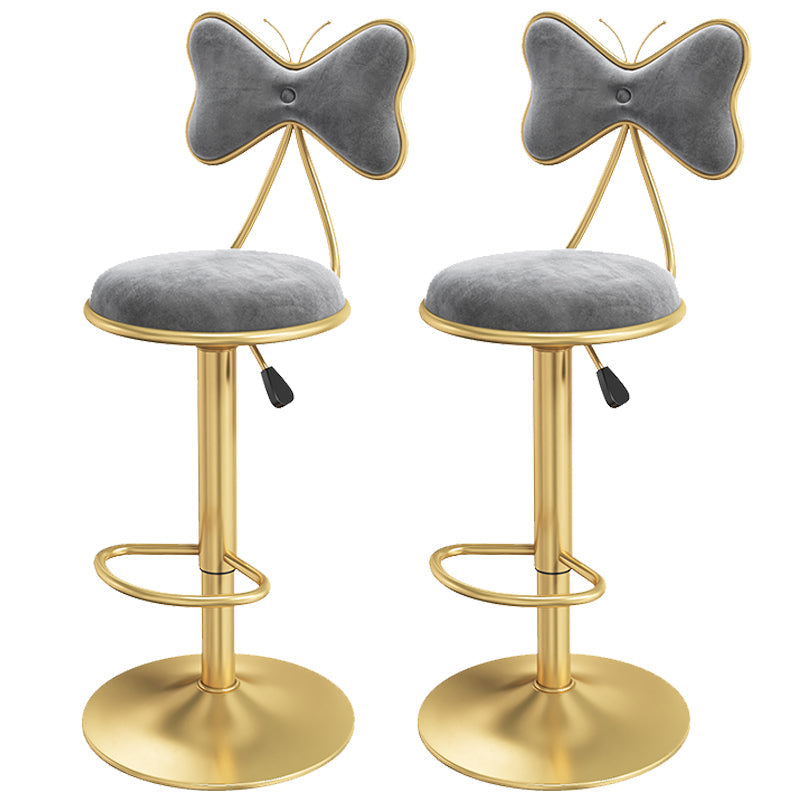 Scandinavian Style Adjustable Height Stools for Home Upholstered Bar Stools Grey 2 Piece Set Bar Stool(31"H) Clearhalo 'Bar Furniture' 'Bar Stools' 'bar_stools' 'furn' 'furn_bar_stools' 'Furniture' 'furniture_bar_stools' 'Kitchen & Dining Furniture' 4808116
