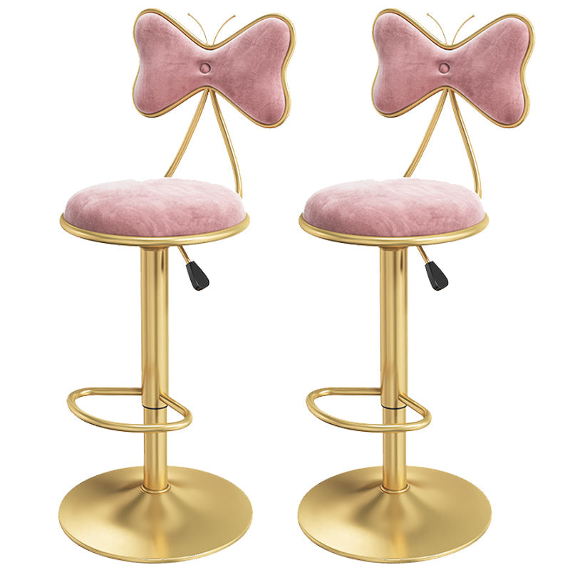 Scandinavian Style Adjustable Height Stools for Home Upholstered Bar Stools Pink 2 Piece Set Bar Stool(31"H) Clearhalo 'Bar Furniture' 'Bar Stools' 'bar_stools' 'furn' 'furn_bar_stools' 'Furniture' 'furniture_bar_stools' 'Kitchen & Dining Furniture' 4808119