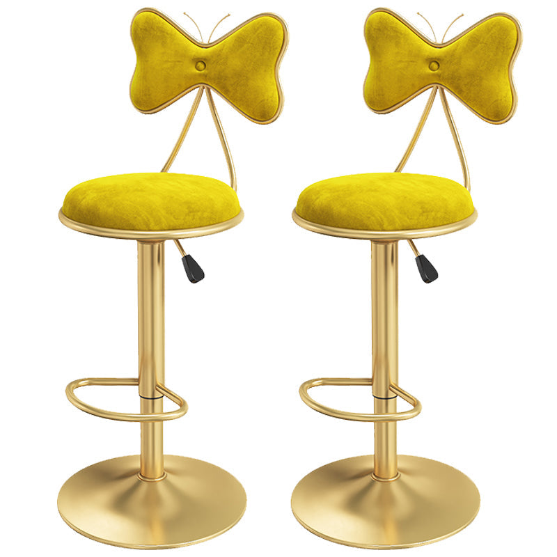 Scandinavian Style Adjustable Height Stools for Home Upholstered Bar Stools Yellow 2 Piece Set Bar Stool(31"H) Clearhalo 'Bar Furniture' 'Bar Stools' 'bar_stools' 'furn' 'furn_bar_stools' 'Furniture' 'furniture_bar_stools' 'Kitchen & Dining Furniture' 4808123