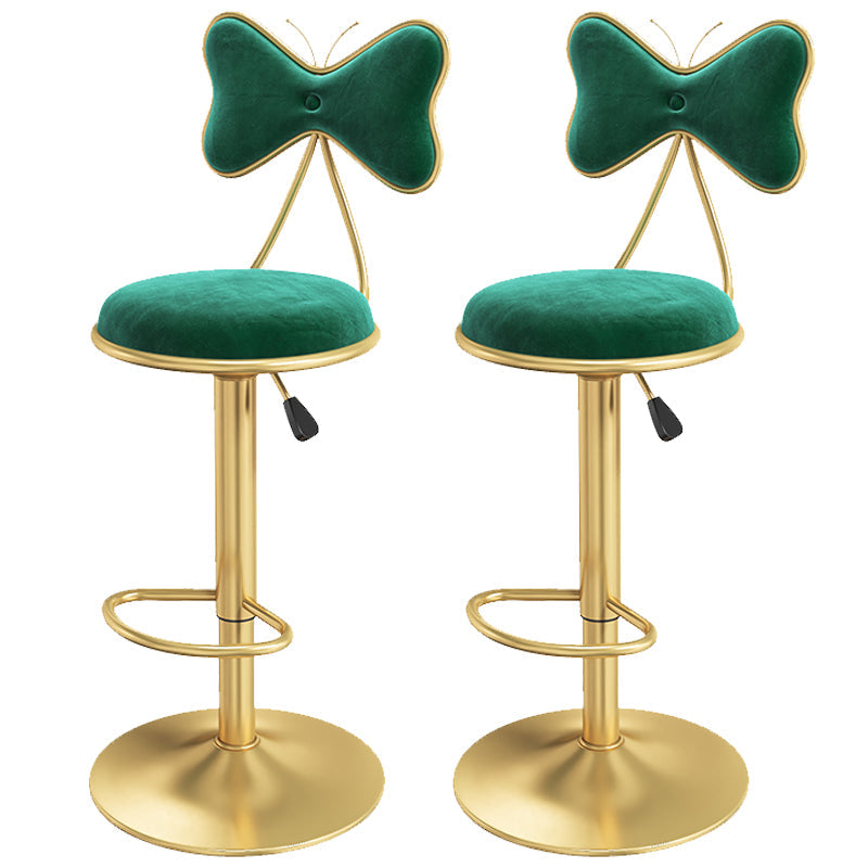 Scandinavian Style Adjustable Height Stools for Home Upholstered Bar Stools Green 2 Piece Set Bar Stool(31"H) Clearhalo 'Bar Furniture' 'Bar Stools' 'bar_stools' 'furn' 'furn_bar_stools' 'Furniture' 'furniture_bar_stools' 'Kitchen & Dining Furniture' 4808128