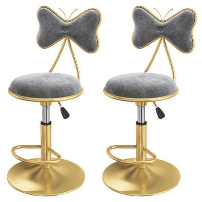Scandinavian Style Adjustable Height Stools for Home Upholstered Bar Stools Grey 2 Piece Set Short Stool(22"H) Clearhalo 'Bar Furniture' 'Bar Stools' 'bar_stools' 'furn' 'furn_bar_stools' 'Furniture' 'furniture_bar_stools' 'Kitchen & Dining Furniture' 4808134