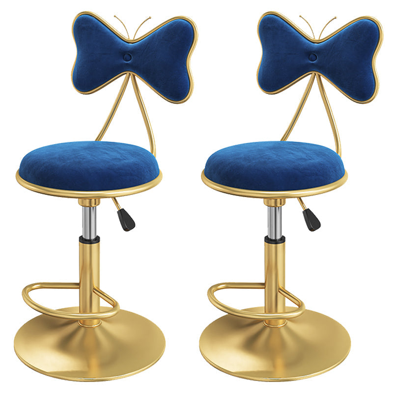 Scandinavian Style Adjustable Height Stools for Home Upholstered Bar Stools Blue 2 Piece Set Short Stool(22"H) Clearhalo 'Bar Furniture' 'Bar Stools' 'bar_stools' 'furn' 'furn_bar_stools' 'Furniture' 'furniture_bar_stools' 'Kitchen & Dining Furniture' 4808137