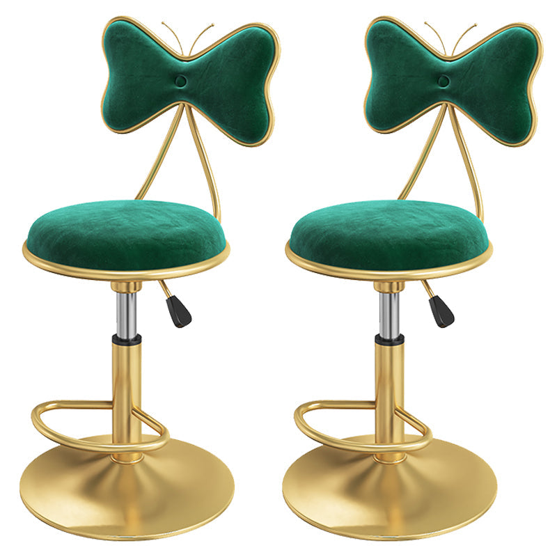Scandinavian Style Adjustable Height Stools for Home Upholstered Bar Stools Green 2 Piece Set Short Stool(22"H) Clearhalo 'Bar Furniture' 'Bar Stools' 'bar_stools' 'furn' 'furn_bar_stools' 'Furniture' 'furniture_bar_stools' 'Kitchen & Dining Furniture' 4808138