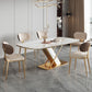 Luxury Sintered Stone Top Dining Set Rectangle 1/2/5/6/7 Pieces Kitchen Table with Chairs 6 Pieces: Table, 5 Chairs Clearhalo 'Dining Room Sets' 'Dining Tables & Seating' 'dining_room_set' 'furn' 'furn_dining_room_set' 'Furniture' 'furniture_dining_room_set' 'Kitchen & Dining Furniture' 4808142