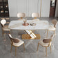 Luxury Sintered Stone Top Dining Set Rectangle 1/2/5/6/7 Pieces Kitchen Table with Chairs 7 Pieces: Table, 6 Chairs Clearhalo 'Dining Room Sets' 'Dining Tables & Seating' 'dining_room_set' 'furn' 'furn_dining_room_set' 'Furniture' 'furniture_dining_room_set' 'Kitchen & Dining Furniture' 4808147