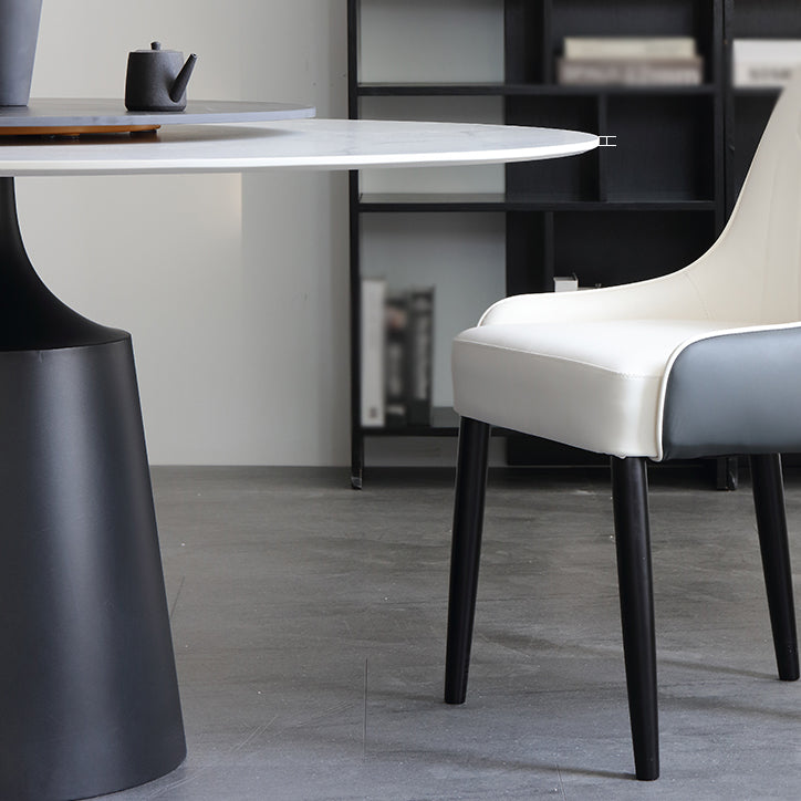 Modern Round Dinette Set 1/3/4/5/7 Pieces Sintered Stone Dining Table Set with Turntable Clearhalo 'Dining Room Sets' 'Dining Tables & Seating' 'dining_room_set' 'furn' 'furn_dining_room_set' 'Furniture' 'furniture_dining_room_set' 'Kitchen & Dining Furniture' 4808171