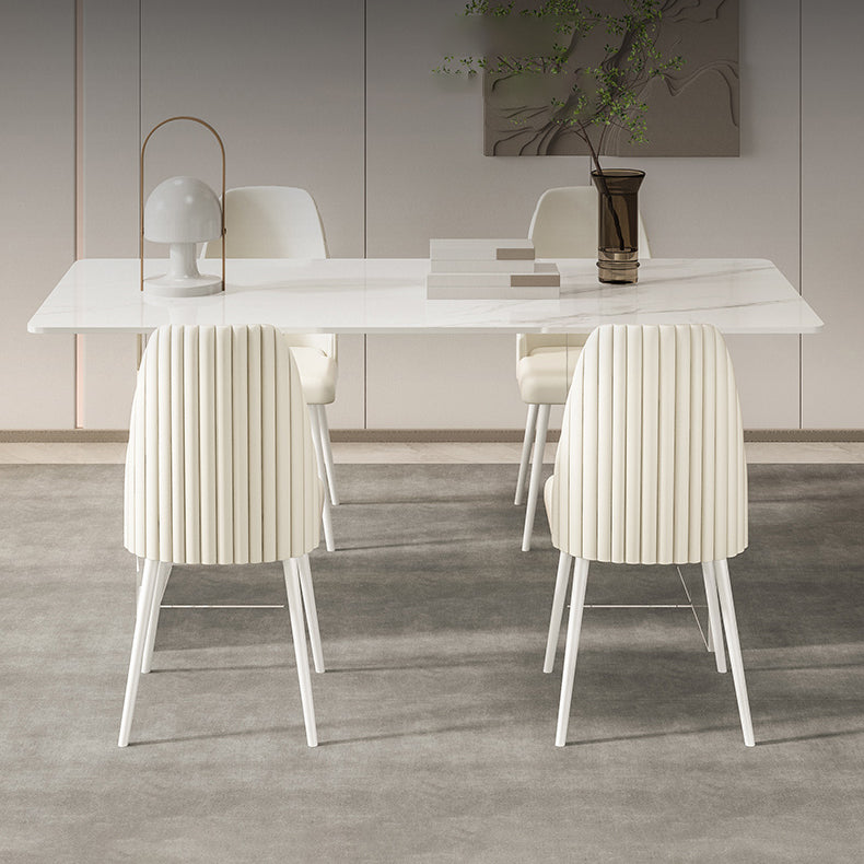 Designer Style Sintered Stone Dining Set Rectangle 1/2/5/7 Pieces Dining Table with Chairs Clearhalo 'Dining Room Sets' 'Dining Tables & Seating' 'dining_room_set' 'furn' 'furn_dining_room_set' 'Furniture' 'furniture_dining_room_set' 'Kitchen & Dining Furniture' 4808188