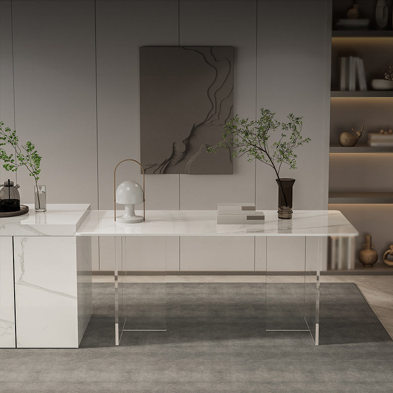 Designer Style Sintered Stone Dining Set Rectangle 1/2/5/7 Pieces Dining Table with Chairs Clearhalo 'Dining Room Sets' 'Dining Tables & Seating' 'dining_room_set' 'furn' 'furn_dining_room_set' 'Furniture' 'furniture_dining_room_set' 'Kitchen & Dining Furniture' 4808189