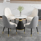 Glam Sintered Stone Dining Table Set 1/2/3/4/5 Pieces Dining Set for Dining Areas 5 Pieces: Table, 4 White Chairs Clearhalo 'Dining Room Sets' 'Dining Tables & Seating' 'dining_room_set' 'furn' 'furn_dining_room_set' 'Furniture' 'furniture_dining_room_set' 'Kitchen & Dining Furniture' 4808196