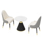 Glam Sintered Stone Dining Table Set 1/2/3/4/5 Pieces Dining Set for Dining Areas 3 Pieces: Table, 2 White Chairs Clearhalo 'Dining Room Sets' 'Dining Tables & Seating' 'dining_room_set' 'furn' 'furn_dining_room_set' 'Furniture' 'furniture_dining_room_set' 'Kitchen & Dining Furniture' 4808199