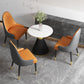 Glam Sintered Stone Dining Table Set 1/2/3/4/5 Pieces Dining Set for Dining Areas 4 Pieces: Table, 3 Orange Chairs Clearhalo 'Dining Room Sets' 'Dining Tables & Seating' 'dining_room_set' 'furn' 'furn_dining_room_set' 'Furniture' 'furniture_dining_room_set' 'Kitchen & Dining Furniture' 4808201