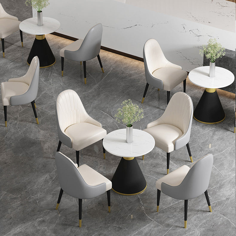 Glam Sintered Stone Dining Table Set 1/2/3/4/5 Pieces Dining Set for Dining Areas Clearhalo 'Dining Room Sets' 'Dining Tables & Seating' 'dining_room_set' 'furn' 'furn_dining_room_set' 'Furniture' 'furniture_dining_room_set' 'Kitchen & Dining Furniture' 4808203