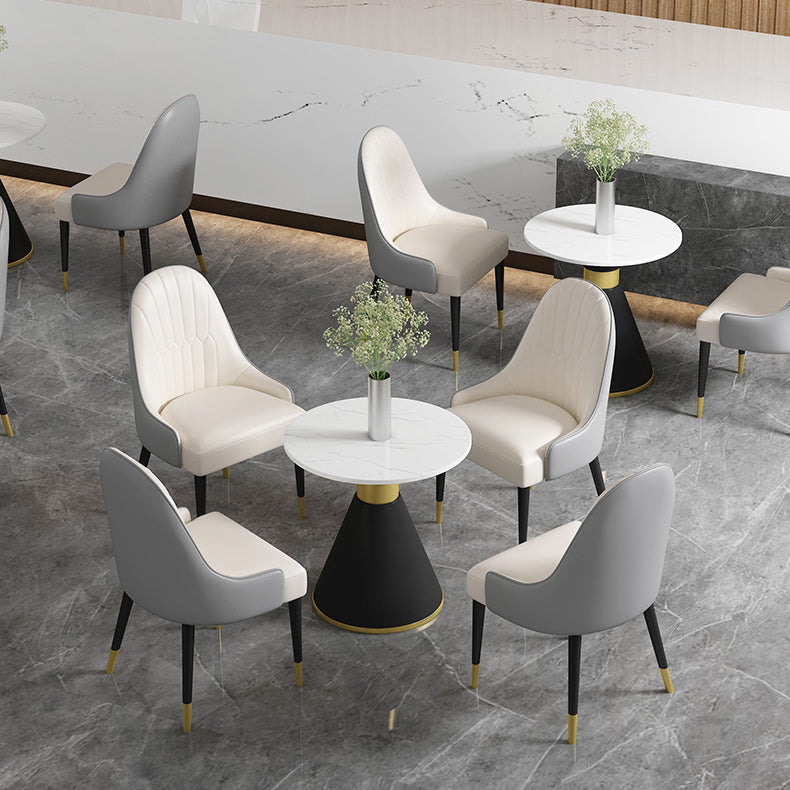 Glam Sintered Stone Dining Table Set 1/2/3/4/5 Pieces Dining Set for Dining Areas Clearhalo 'Dining Room Sets' 'Dining Tables & Seating' 'dining_room_set' 'furn' 'furn_dining_room_set' 'Furniture' 'furniture_dining_room_set' 'Kitchen & Dining Furniture' 4808211