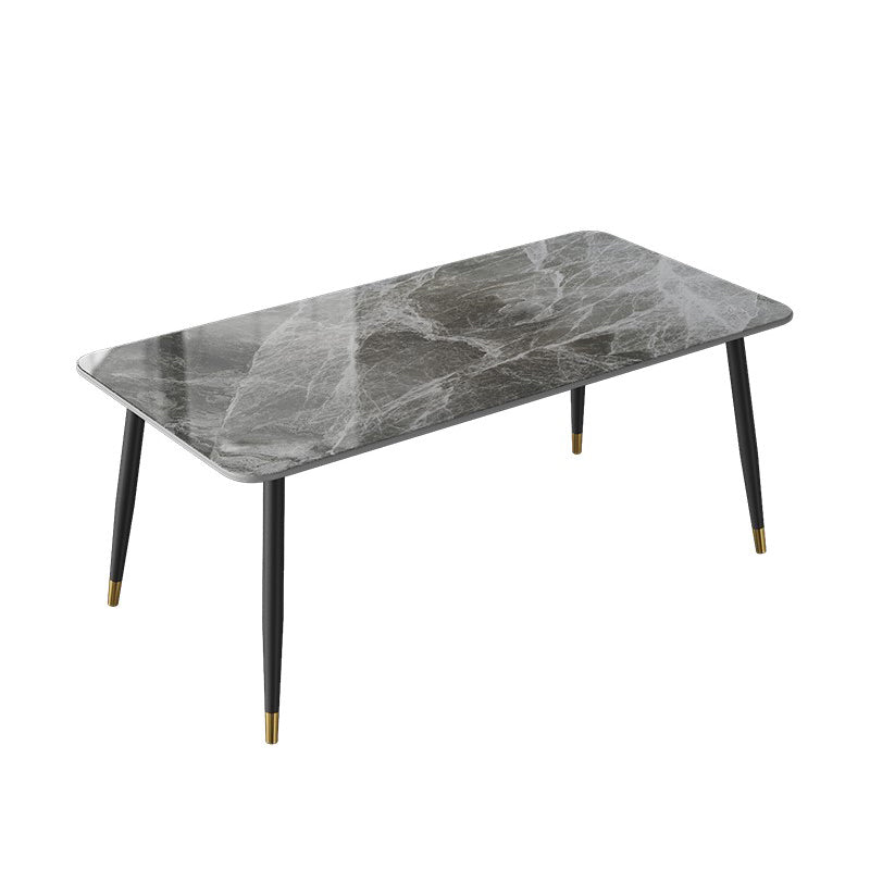 Designer Style Sintered Stone Top Dining Set 1/2/5/7 Pieces Dining Table with Chairs Grey 71"L x 35"W Clearhalo 'Dining Room Sets' 'Dining Tables & Seating' 'dining_room_set' 'furn' 'furn_dining_room_set' 'Furniture' 'furniture_dining_room_set' 'Kitchen & Dining Furniture' 4808220