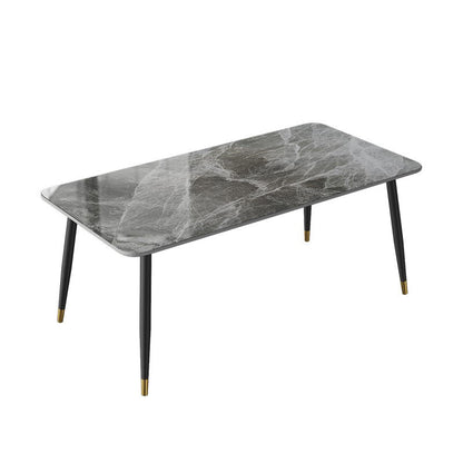 Designer Style Sintered Stone Top Dining Set 1/2/5/7 Pieces Dining Table with Chairs Grey 71"L x 35"W Clearhalo 'Dining Room Sets' 'Dining Tables & Seating' 'dining_room_set' 'furn' 'furn_dining_room_set' 'Furniture' 'furniture_dining_room_set' 'Kitchen & Dining Furniture' 4808220