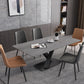 Modern Rectangle Dinette Set 1/3/4/5/6/7 Pieces Dining Table Set with Sintered Stone Top 6 Pieces: Table, 5 Chairs Clearhalo 'Dining Room Sets' 'Dining Tables & Seating' 'dining_room_set' 'furn' 'furn_dining_room_set' 'Furniture' 'furniture_dining_room_set' 'Kitchen & Dining Furniture' 4808238