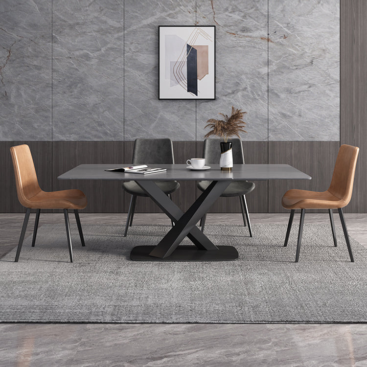 Modern Rectangle Dinette Set 1/3/4/5/6/7 Pieces Dining Table Set with Sintered Stone Top 5 Pieces: Table, 4 Chairs Clearhalo 'Dining Room Sets' 'Dining Tables & Seating' 'dining_room_set' 'furn' 'furn_dining_room_set' 'Furniture' 'furniture_dining_room_set' 'Kitchen & Dining Furniture' 4808240