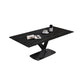Modern Rectangle Dinette Set 1/3/4/5/6/7 Pieces Dining Table Set with Sintered Stone Top Black 63"L x 31.5"W Clearhalo 'Dining Room Sets' 'Dining Tables & Seating' 'dining_room_set' 'furn' 'furn_dining_room_set' 'Furniture' 'furniture_dining_room_set' 'Kitchen & Dining Furniture' 4808241