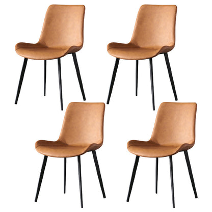 Modern Rectangle Dinette Set 1/3/4/5/6/7 Pieces Dining Table Set with Sintered Stone Top 4 Orange Chairs Clearhalo 'Dining Room Sets' 'Dining Tables & Seating' 'dining_room_set' 'furn' 'furn_dining_room_set' 'Furniture' 'furniture_dining_room_set' 'Kitchen & Dining Furniture' 4808249