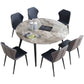 Modern Sintered Stone Dining Table Set 1/6 Pieces Dining Set for Home Clearhalo 'Dining Room Sets' 'Dining Tables & Seating' 'dining_room_set' 'furn' 'furn_dining_room_set' 'Furniture' 'furniture_dining_room_set' 'Kitchen & Dining Furniture' 4808272