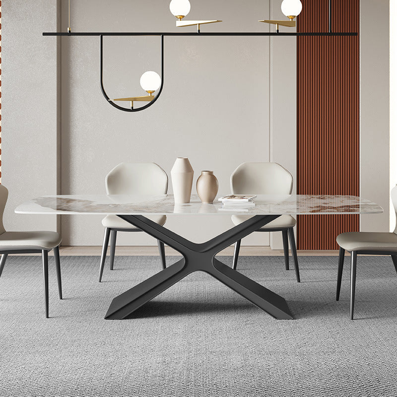 Modern Sintered Stone Dining Table Set 1/4/5/6/7 Pieces Dining Set for Home 5 Pieces: Table, 4 Chairs Clearhalo 'Dining Room Sets' 'Dining Tables & Seating' 'dining_room_set' 'furn' 'furn_dining_room_set' 'Furniture' 'furniture_dining_room_set' 'Kitchen & Dining Furniture' 4808280