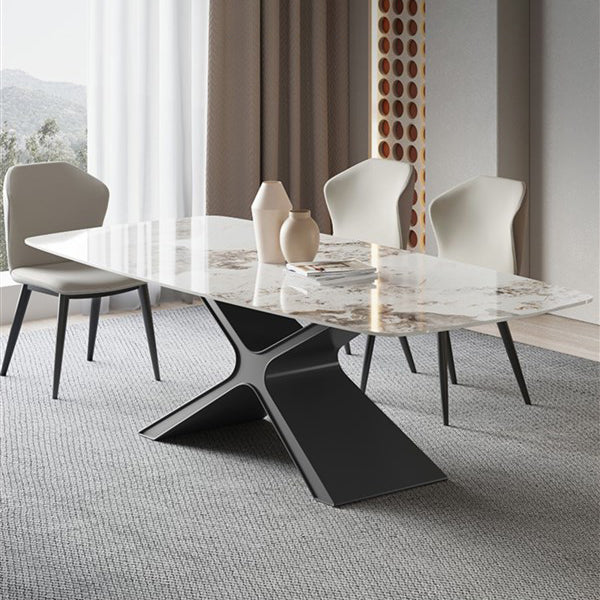 Modern Sintered Stone Dining Table Set 1/4/5/6/7 Pieces Dining Set for Home 4 Pieces: Table, 3 Chairs Clearhalo 'Dining Room Sets' 'Dining Tables & Seating' 'dining_room_set' 'furn' 'furn_dining_room_set' 'Furniture' 'furniture_dining_room_set' 'Kitchen & Dining Furniture' 4808281