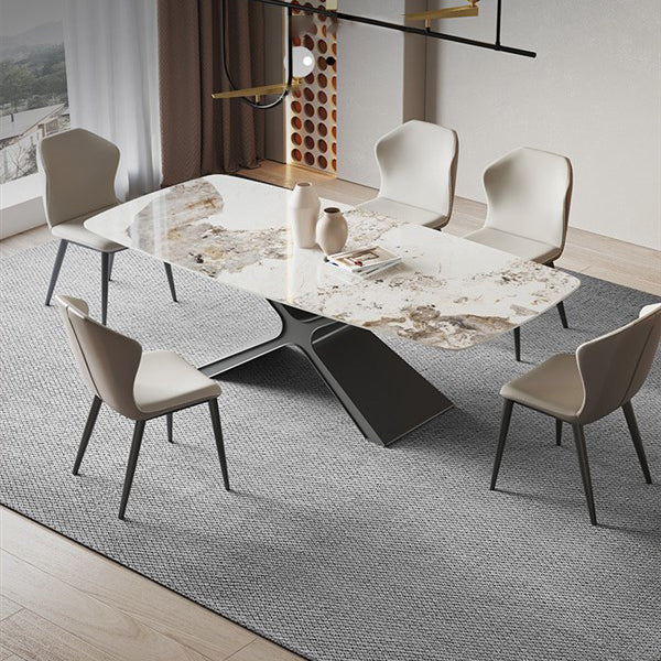 Modern Sintered Stone Dining Table Set 1/4/5/6/7 Pieces Dining Set for Home 6 Pieces: Table, 5 Chairs Clearhalo 'Dining Room Sets' 'Dining Tables & Seating' 'dining_room_set' 'furn' 'furn_dining_room_set' 'Furniture' 'furniture_dining_room_set' 'Kitchen & Dining Furniture' 4808282