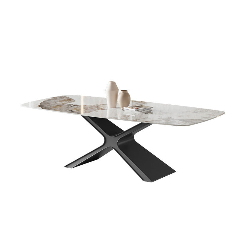 Modern Sintered Stone Dining Table Set 1/4/5/6/7 Pieces Dining Set for Home Clearhalo 'Dining Room Sets' 'Dining Tables & Seating' 'dining_room_set' 'furn' 'furn_dining_room_set' 'Furniture' 'furniture_dining_room_set' 'Kitchen & Dining Furniture' 4808283