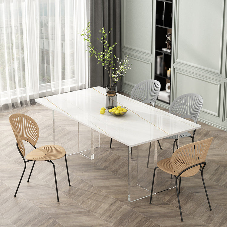 Modern Rectangle Dining Table Set 1/2/5/7 Pieces Dining Set for Home Use 5 Pieces: Table, 4 Chairs Clearhalo 'Dining Room Sets' 'Dining Tables & Seating' 'dining_room_set' 'furn' 'furn_dining_room_set' 'Furniture' 'furniture_dining_room_set' 'Kitchen & Dining Furniture' 4808316