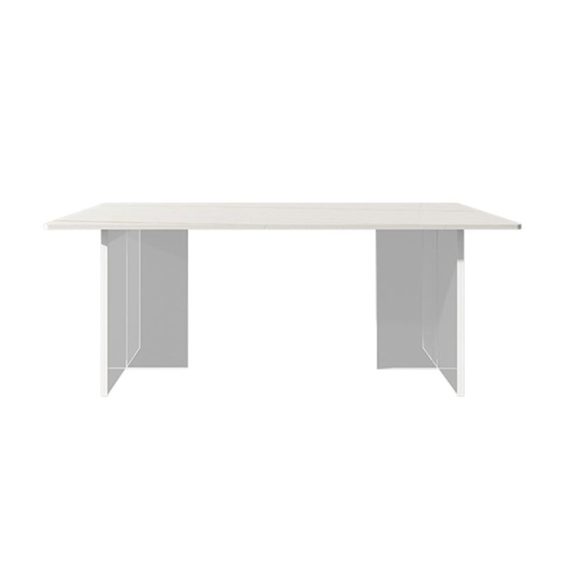 Modern Rectangle Dining Table Set 1/2/5/7 Pieces Dining Set for Home Use White 79"L x 31"W Clearhalo 'Dining Room Sets' 'Dining Tables & Seating' 'dining_room_set' 'furn' 'furn_dining_room_set' 'Furniture' 'furniture_dining_room_set' 'Kitchen & Dining Furniture' 4808318