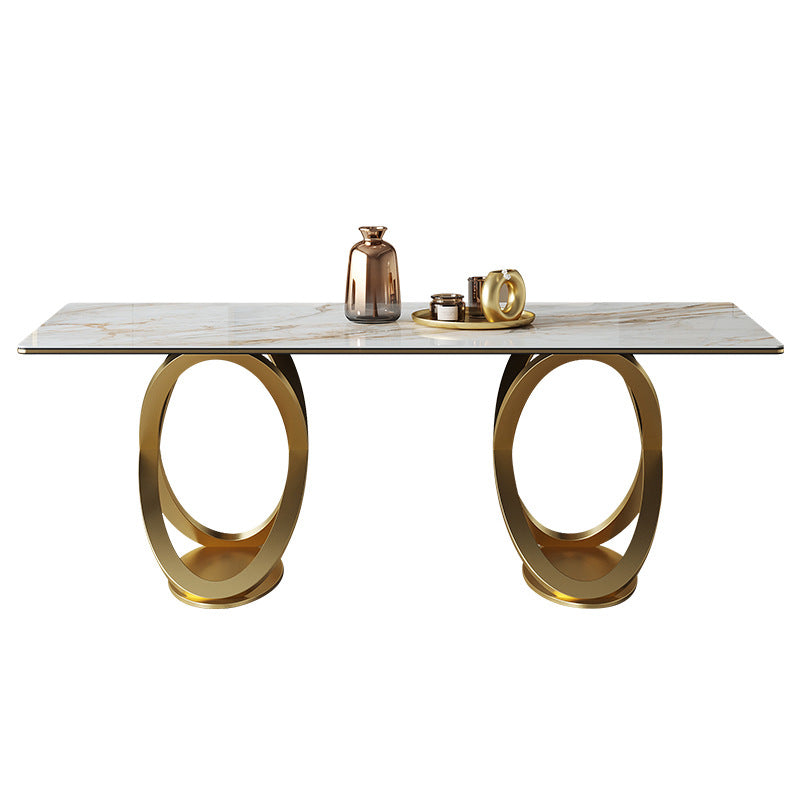 Luxury Sintered Stone Top Dining Set Rectangle 1/2/3/5/7 Pieces Dining Table with Chairs Clearhalo 'Dining Room Sets' 'Dining Tables & Seating' 'dining_room_set' 'furn' 'furn_dining_room_set' 'Furniture' 'furniture_dining_room_set' 'Kitchen & Dining Furniture' 4808331