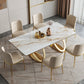 Luxury Sintered Stone Top Dining Set Rectangle 1/2/3/5/7 Pieces Dining Table with Chairs Clearhalo 'Dining Room Sets' 'Dining Tables & Seating' 'dining_room_set' 'furn' 'furn_dining_room_set' 'Furniture' 'furniture_dining_room_set' 'Kitchen & Dining Furniture' 4808335