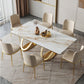 Luxury Sintered Stone Top Dining Set Rectangle 1/2/3/5/7 Pieces Dining Table with Chairs Clearhalo 'Dining Room Sets' 'Dining Tables & Seating' 'dining_room_set' 'furn' 'furn_dining_room_set' 'Furniture' 'furniture_dining_room_set' 'Kitchen & Dining Furniture' 4808343
