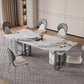 Nordic Sintered Stone Top Dining Set Rectangle 1/2/5/6/7 Pieces Dining Table with Chairs 6 Pieces: Table, 5 Chairs Clearhalo 'Dining Room Sets' 'Dining Tables & Seating' 'dining_room_set' 'furn' 'furn_dining_room_set' 'Furniture' 'furniture_dining_room_set' 'Kitchen & Dining Furniture' 4808349