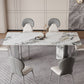 Nordic Sintered Stone Top Dining Set Rectangle 1/2/5/6/7 Pieces Dining Table with Chairs Clearhalo 'Dining Room Sets' 'Dining Tables & Seating' 'dining_room_set' 'furn' 'furn_dining_room_set' 'Furniture' 'furniture_dining_room_set' 'Kitchen & Dining Furniture' 4808354