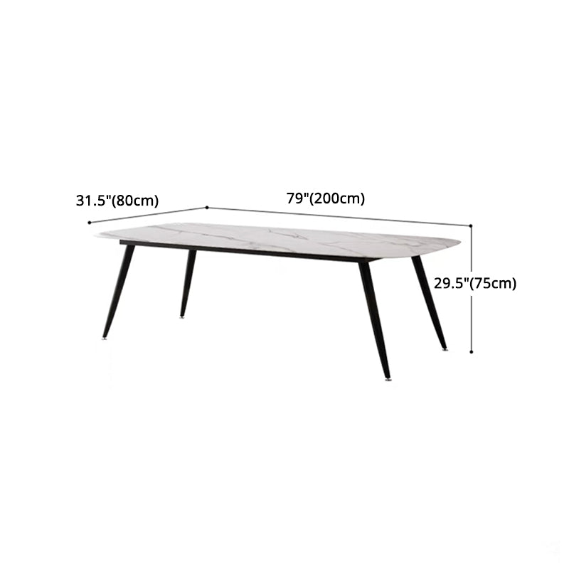 Modern Rectangle Dinette Set 1/4/5 Pieces Dining Table Set with White Sintered Stone Top Clearhalo 'Dining Room Sets' 'Dining Tables & Seating' 'dining_room_set' 'furn' 'furn_dining_room_set' 'Furniture' 'furniture_dining_room_set' 'Kitchen & Dining Furniture' 4808383
