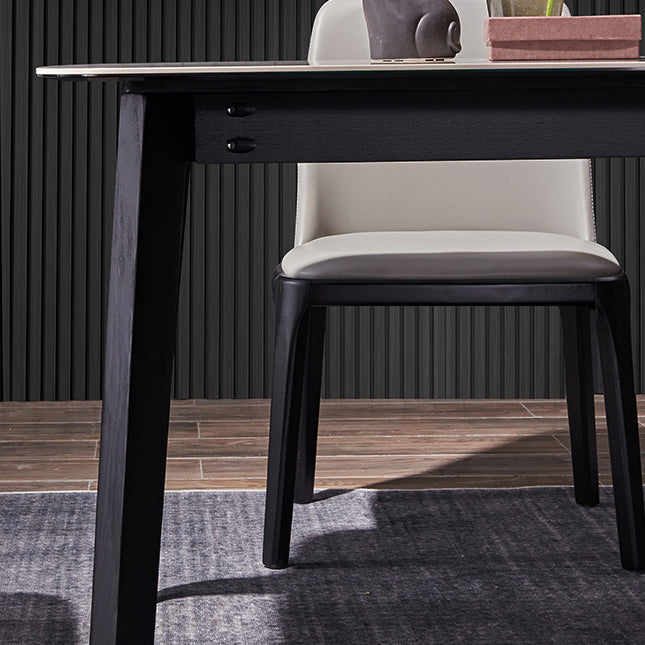 Modern Ash Wood Dinette Set 1/2/4/5/7 Pieces Dining Table Set with Grey Sintered Stone Top Clearhalo 'Dining Room Sets' 'Dining Tables & Seating' 'dining_room_set' 'furn' 'furn_dining_room_set' 'Furniture' 'furniture_dining_room_set' 'Kitchen & Dining Furniture' 4808395