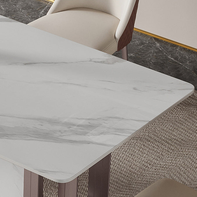 Luxury Sintered Stone Dining Set 1/2/5/6/7 Pieces Rectangle Dining Table with Chairs Clearhalo 'Dining Room Sets' 'Dining Tables & Seating' 'dining_room_set' 'furn' 'furn_dining_room_set' 'Furniture' 'furniture_dining_room_set' 'Kitchen & Dining Furniture' 4808408