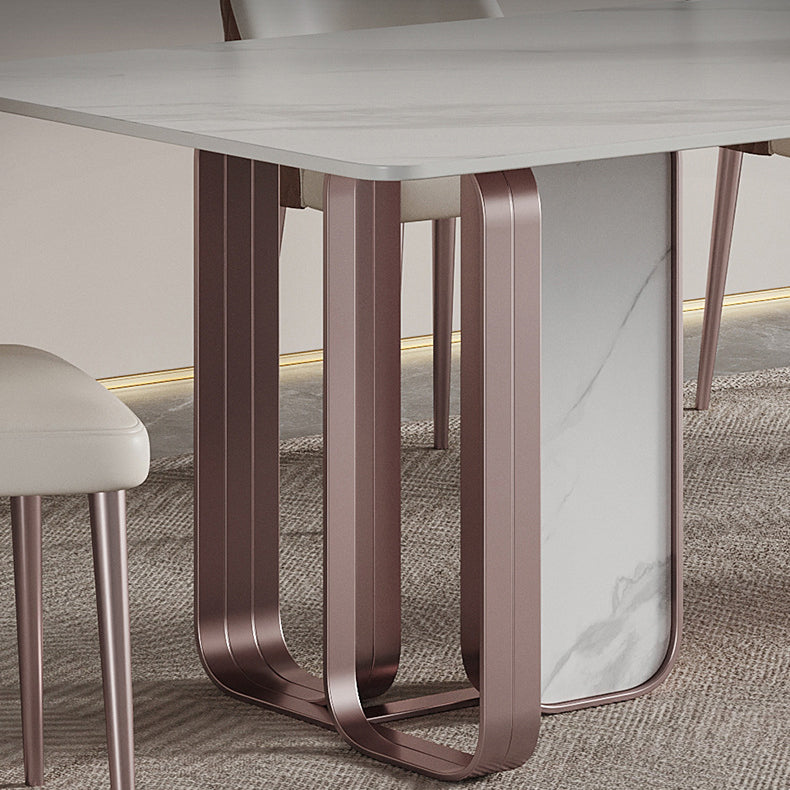 Luxury Sintered Stone Dining Set 1/2/5/6/7 Pieces Rectangle Dining Table with Chairs Clearhalo 'Dining Room Sets' 'Dining Tables & Seating' 'dining_room_set' 'furn' 'furn_dining_room_set' 'Furniture' 'furniture_dining_room_set' 'Kitchen & Dining Furniture' 4808411