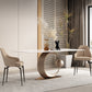 Luxury Sintered Stone Top Dining Set Rectangle 1/3/4/6/7 Pieces Dining Table with Chairs 3 Pieces: Table, 2 Chairs Clearhalo 'Dining Room Sets' 'Dining Tables & Seating' 'dining_room_set' 'furn' 'furn_dining_room_set' 'Furniture' 'furniture_dining_room_set' 'Kitchen & Dining Furniture' 4808423