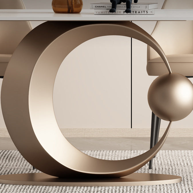 Luxury Sintered Stone Top Dining Set Rectangle 1/3/4/6/7 Pieces Dining Table with Chairs Clearhalo 'Dining Room Sets' 'Dining Tables & Seating' 'dining_room_set' 'furn' 'furn_dining_room_set' 'Furniture' 'furniture_dining_room_set' 'Kitchen & Dining Furniture' 4808426