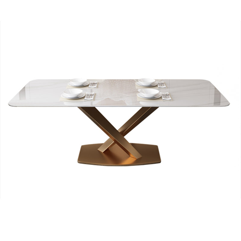 Luxury Sintered Stone Top Dining Set Rectangle 1/4/5/6/7 Pieces Dining Table with Chairs Clearhalo 'Dining Room Sets' 'Dining Tables & Seating' 'dining_room_set' 'furn' 'furn_dining_room_set' 'Furniture' 'furniture_dining_room_set' 'Kitchen & Dining Furniture' 4808441