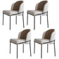 Modern Round Dinette Set 1/3/4/5/7 Pieces Dining Table Set with White Sintered Stone Top 4 White Chairs Clearhalo 'Dining Room Sets' 'Dining Tables & Seating' 'dining_room_set' 'furn' 'furn_dining_room_set' 'Furniture' 'furniture_dining_room_set' 'Kitchen & Dining Furniture' 4808453